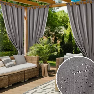 Zasłona stalowa z wodoodpornej tkaniny idealna do ogrodu i na taras 155x240 cm szelki/rzep GARDEN
