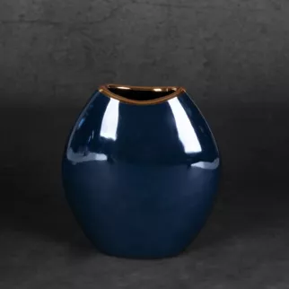 Wazon ceramiczny AMORA 1 o lśniącej powierzchni ze złotym detalem
