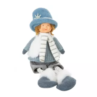 Figurka świąteczna DOLL lalka w zimowym stroju z miękkich tkanin