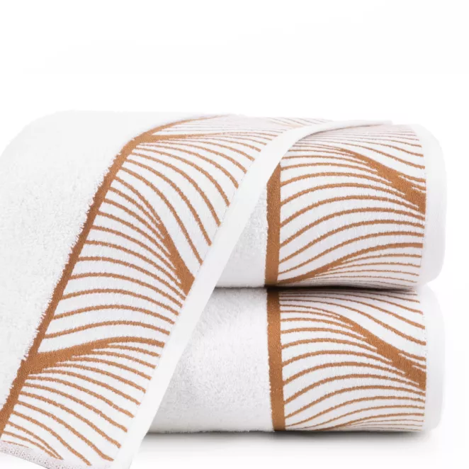 Ręcznik kąpielowy 50x90 cm bawełniany kolor biały,ciemnozłoty z żakardową bordiurą 500 g/m2 BLANCA 3 Limited Collection