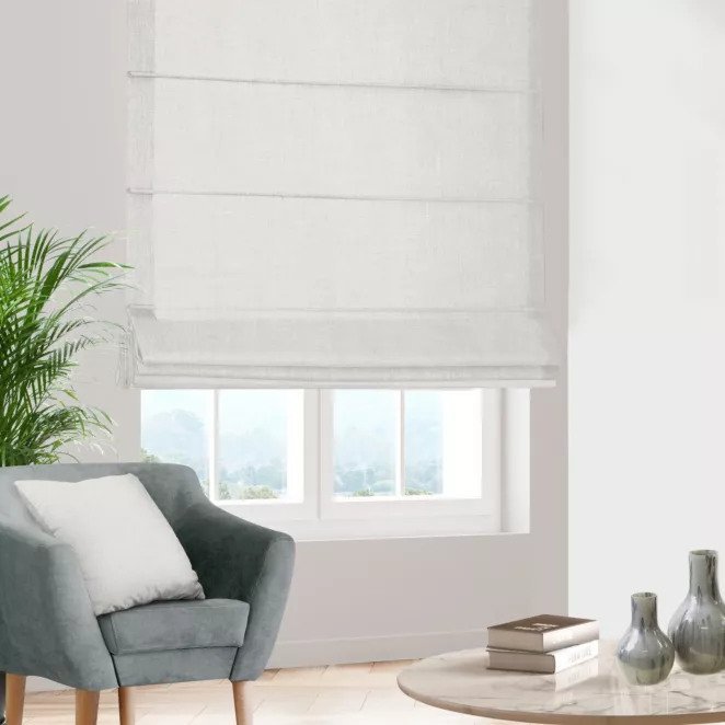 Roleta szyta z systemem comfort naturalna z tkaniny o naturalnym splocie z dodatkiem lnu