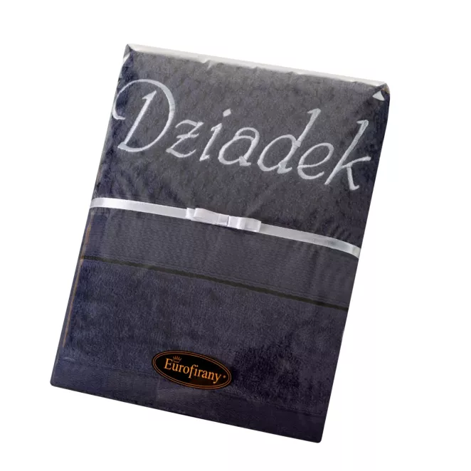 Ręcznik z haftem DZIADEK 50x90 cm kolor granatowy