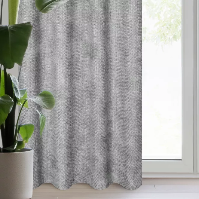Zasłona popielata z tkaniny szenilowej 135x250 przelotka ALETA