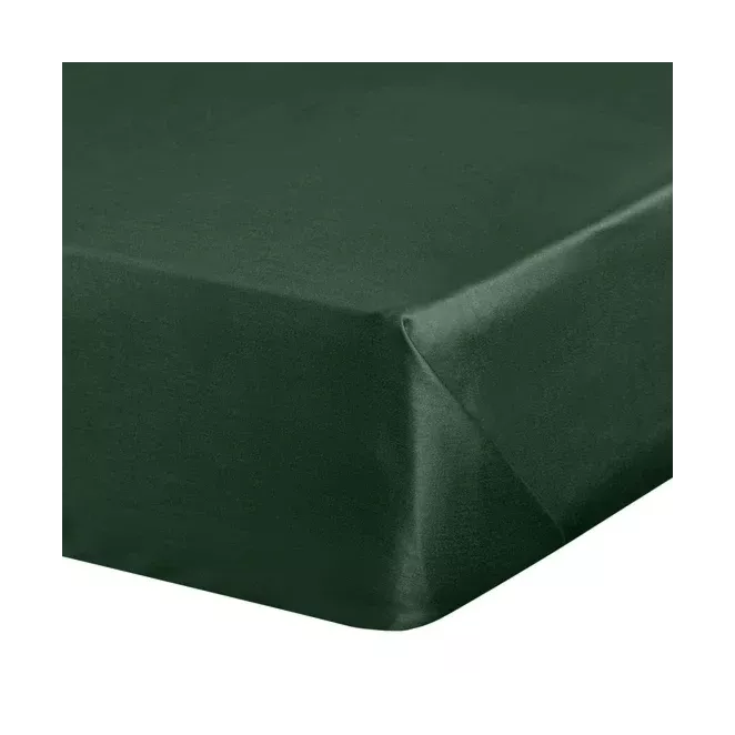 Prześcieradło bez gumki 180x210 cm z satyny bawełnianej kolor ciemnozielony 125 g/m2 DINA Diva Line