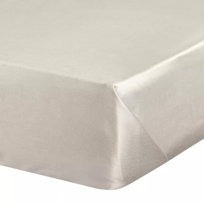 Prześcieradło gładkie bez gumki 220x210 cm z satyny bawełnianej kolor beżowy 125 g/m2 NOVA