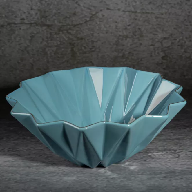 Patera ceramiczna ALANI z geometrycznymi wytłoczeniami