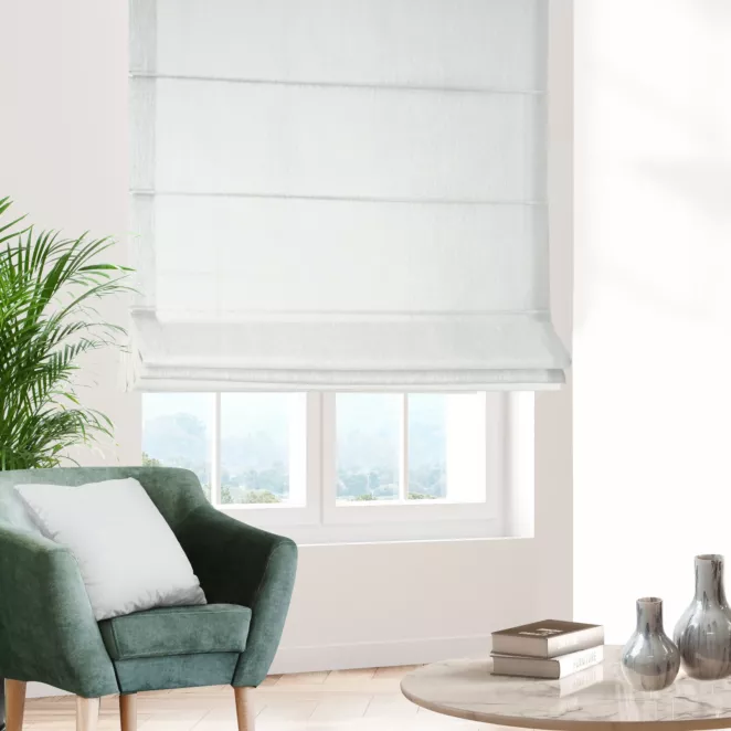 Roleta szyta z systemem comfort naturalna z tkaniny w stylu eko o naturalnym splocie