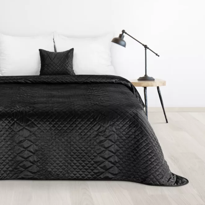 DESIGN 91 Narzuta LUIZ 3 welwetowa pikowana metodą hot press w geometryczny wzór