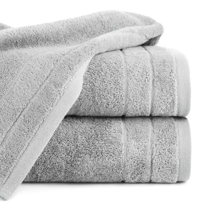 Ręcznik do rąk 30x50 cm bawełniany kolor stalowy z welwetową bordiurą 500 g/m2 DAMLA