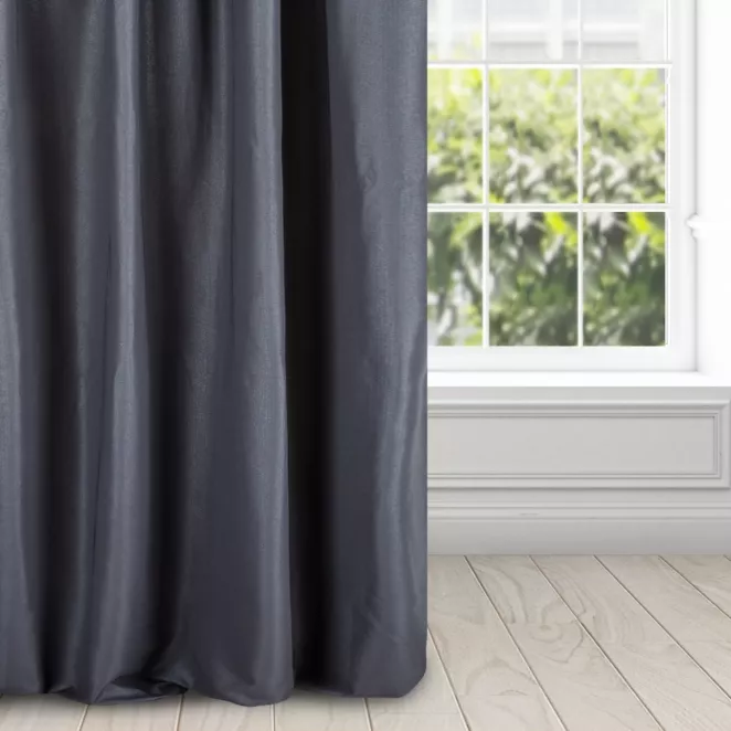 Zasłona granatowa z błyszczącym splotem 140x270 cm taśma ESSME