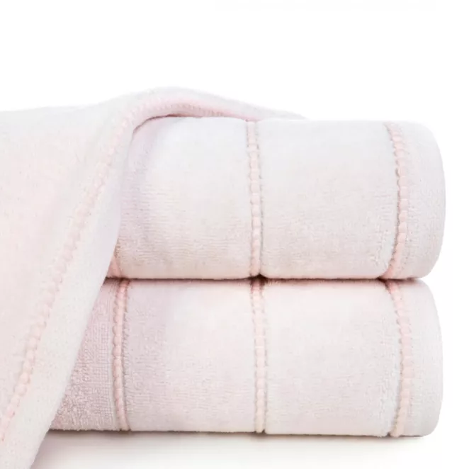Ręcznik do rąk 30x50 cm bawełniany kolor różowy z welwetową bordiurą 500 g/m2 MARI