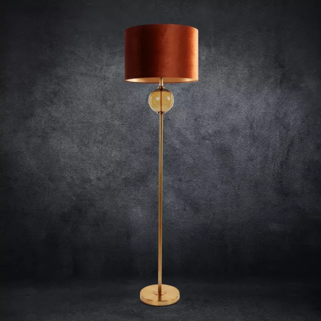 Lampa stojąca LEONA z welwetowym abażurem