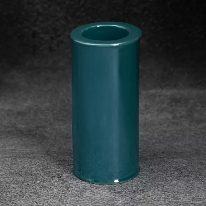 Świecznik ceramiczny w formie walca SIMONA z perłowym połyskiem