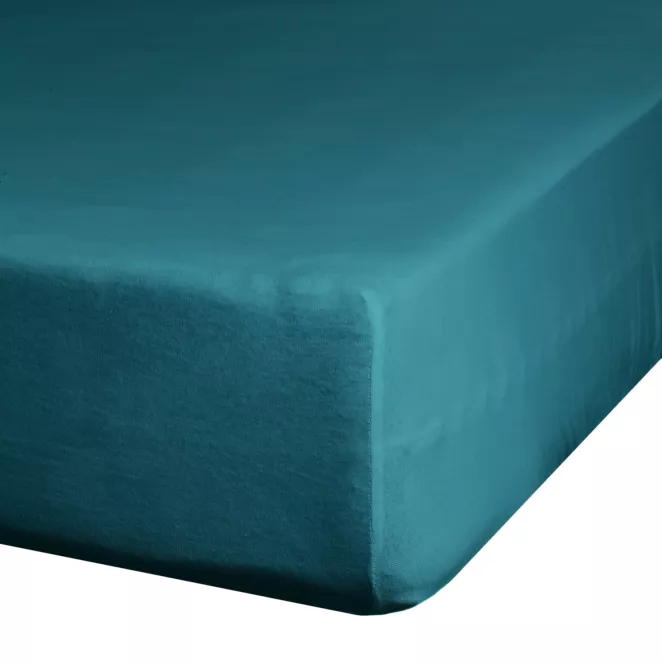 Prześcieradło jersey z gumką 240x220 cm z bawełny kolor turkusowy 125 g/m2 Design 91