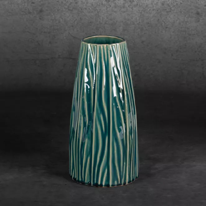 Wazon ceramiczny REA w stylu boho w prążki