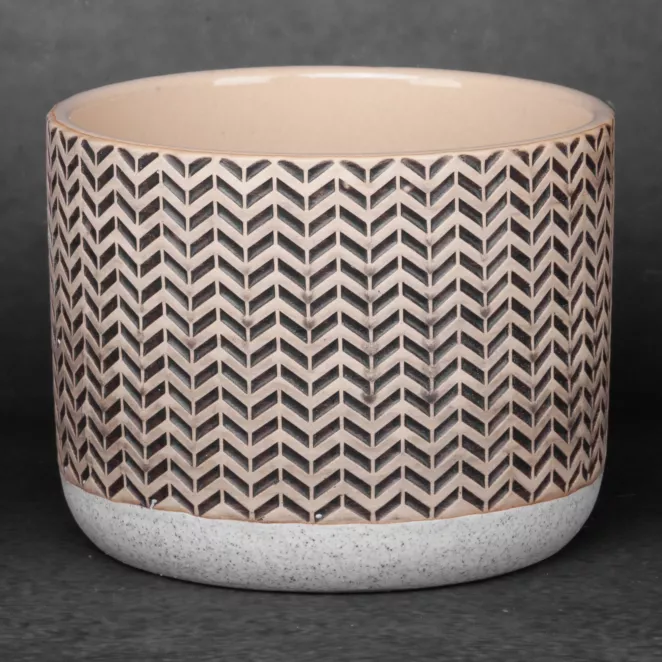 Donica ceramiczna KERI z geometrycznym wzorem