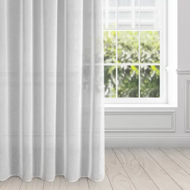 Firana biała z efektem deszczyku półprzezroczysta, matowa 140x270 cm taśma ANGELA