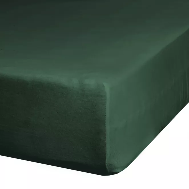 Prześcieradło jersey z gumką 120x200 cm z bawełny kolor butelkowa zieleń 125 g/m2 Design 91