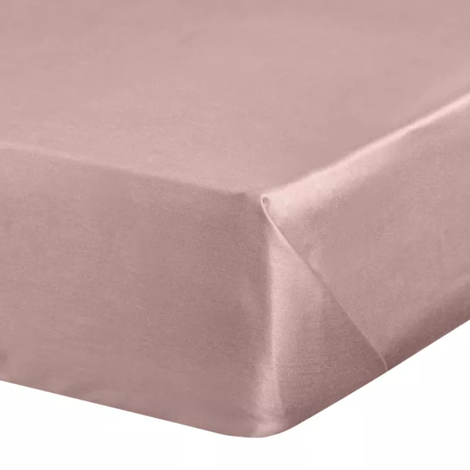 Prześcieradło gładkie bez gumki 160x210 cm z satyny bawełnianej kolor pudrowy róż 125 g/m2 NOVA