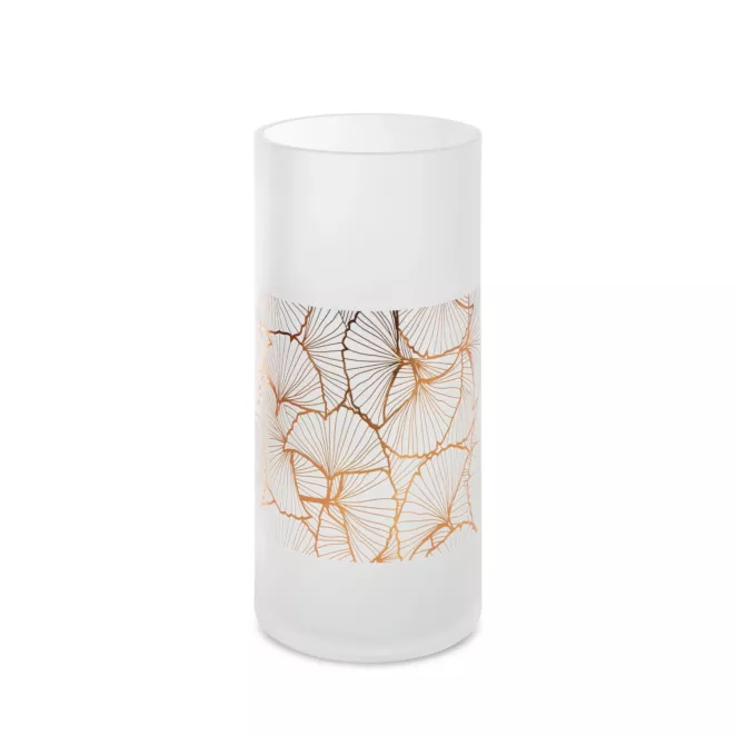 LIMITED COLLECTION Wazon LUNA biało-złoty ze szkła artystycznego BLASK BIELI