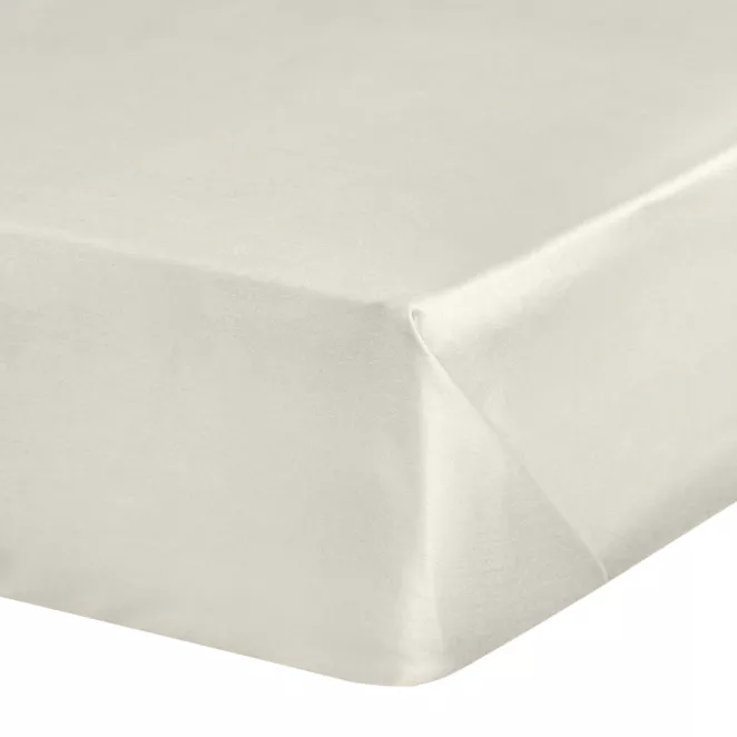 Prześcieradło gładkie bez gumki 180x210 cm z satyny bawełnianej kolor kremowy 125 g/m2 NOVA