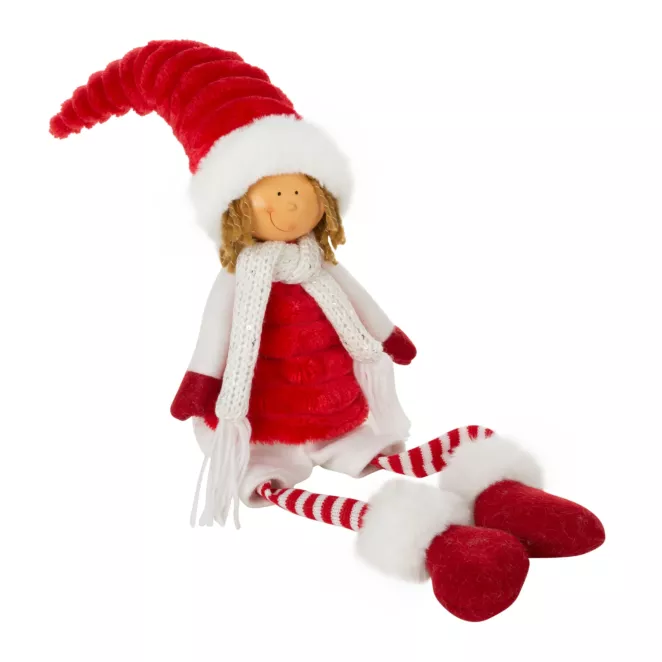 Figurka świąteczna DOLL lalka w zimowym stroju z miękkich tkanin