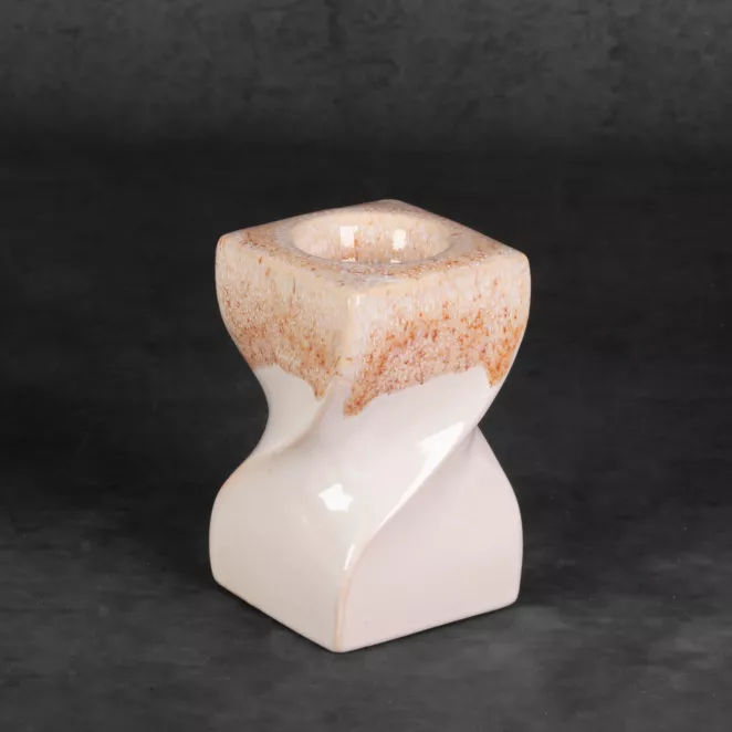 Świecznik ceramiczny RUBEN dwukolorowy z efektem ombre