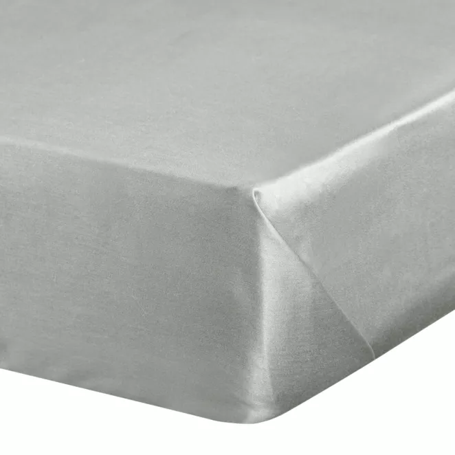 Prześcieradło bez gumki 220x210 cm z satyny bawełnianej kolor jasnoszary 125 g/m2 DINA Diva Line