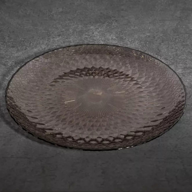 TERRA COLLECTION Patera PALERMO ze szkła dekoracyjnego z geometrycznym wzorem