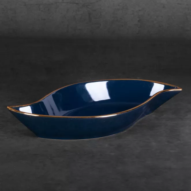 Patera ceramiczna AMORA 1 o lśniącej powierzchni ze złotym detalem
