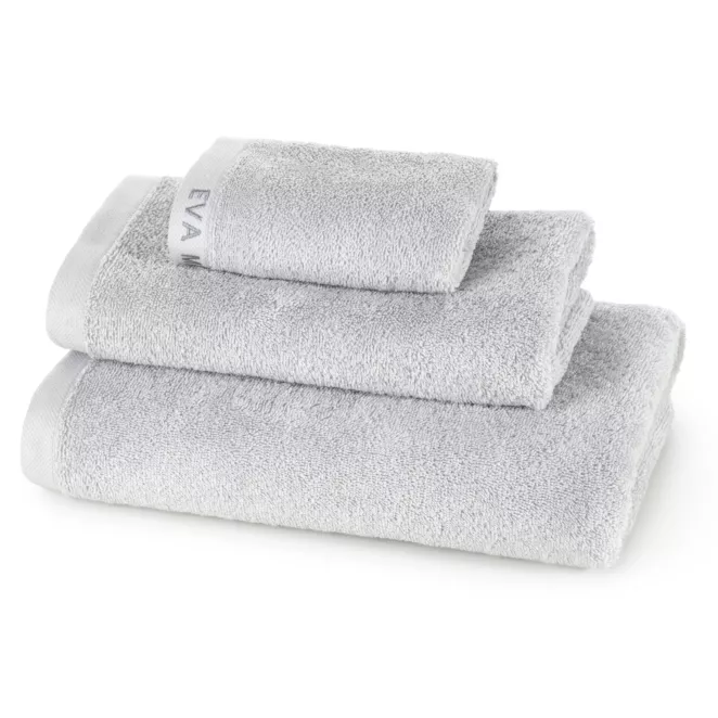 Ręcznik do rąk 30x50 cm bawełniany kolor srebrny z haftowanym logiem Eva Minge 550 g/m2 VENUS