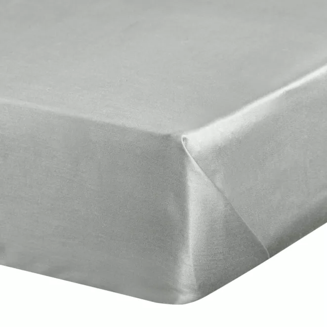 Prześcieradło bez gumki 180x210 cm z satyny bawełnianej kolor jasnoszary 125 g/m2 DINA Diva Line