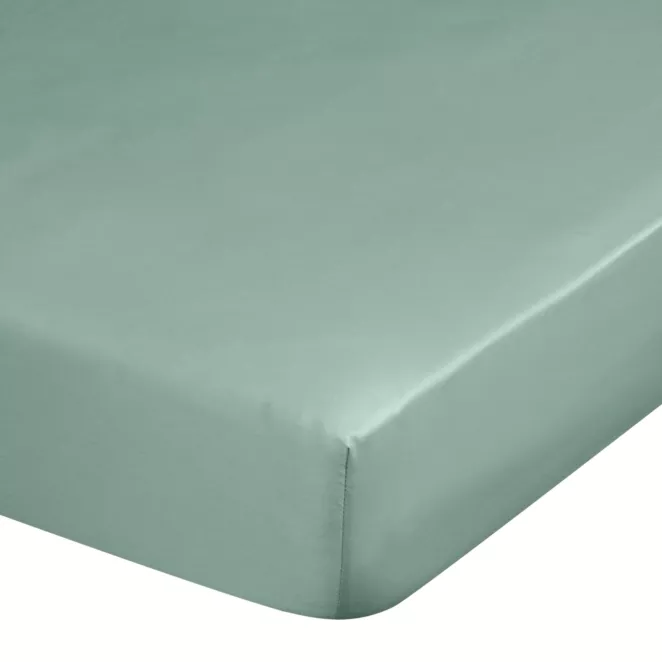 Prześcieradło z gumką 180x200 cm z satyny bawełnianej kolor miętowy 125 g/m2 DINA Diva Line