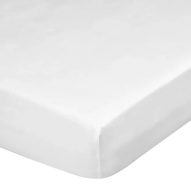 Prześcieradło z gumką 100x200 cm z satyny bawełnianej kolor biały 125 g/m2 DINA Diva Line