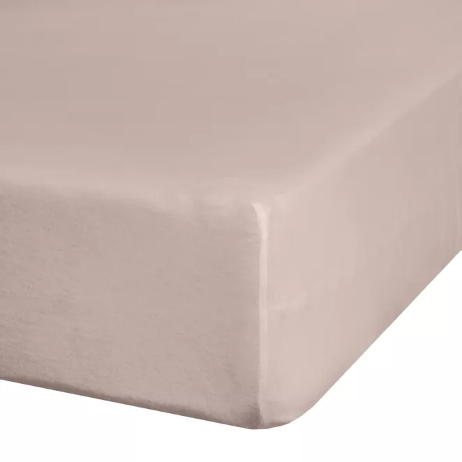 Prześcieradło jersey z gumką 220x200 cm z bawełny kolor beżowy 140 g/m2 ADELA
