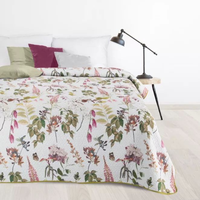 DESIGN 91 Narzuta ROSA z letnim motywem kwiatów i gałązek
