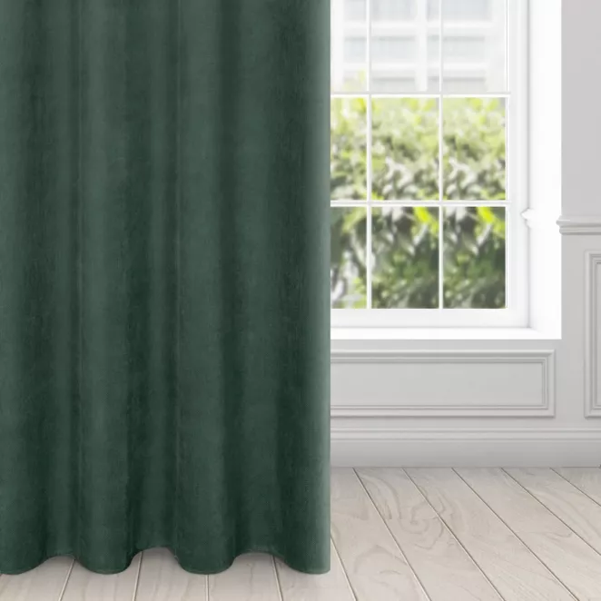 Zasłona zielona z matowego welwetu 140x250 cm przelotka MILO