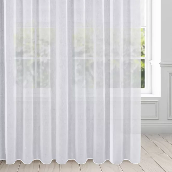 Dekoracja okienna biała z gładkiej etaminy 350x250 cm taśma ARGEA ELLA LINE