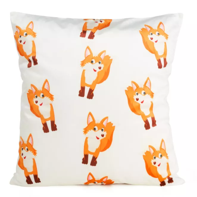 DESIGN 91 Poszewka welwetowa KIDS 9B  z motywem zabawnych lisów