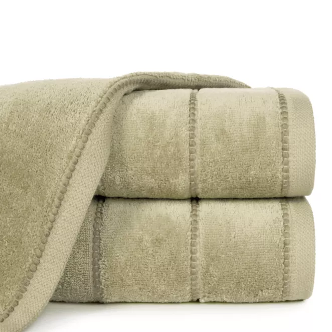 Ręcznik do rąk 30x50 cm bawełniany kolor beżowy z welwetową bordiurą 500 g/m2 MARI