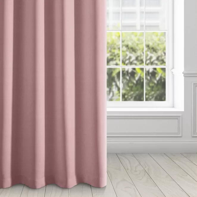 Zasłona różowa z tkaniny zamszowej 140x250 przelotka ADA