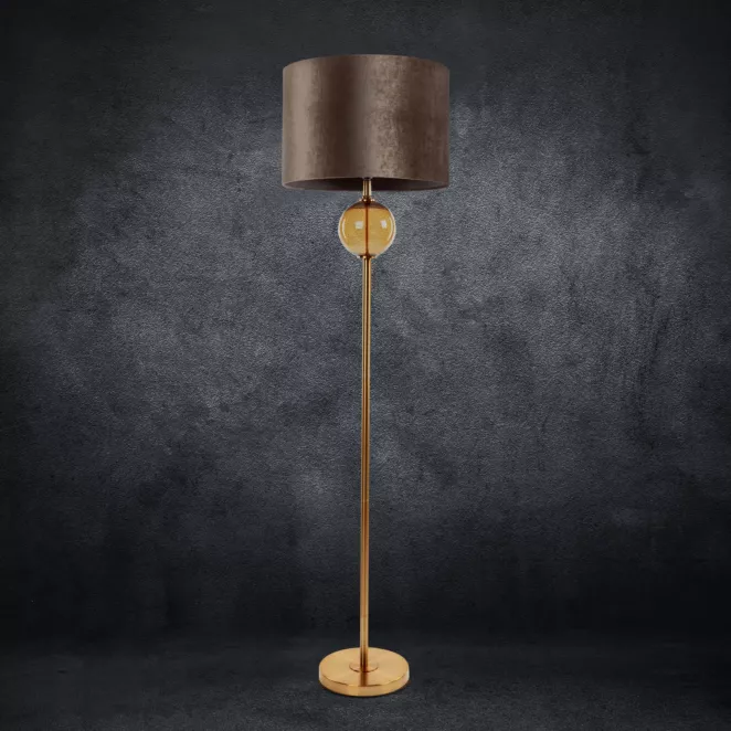 Lampa stojąca LEONA z welwetowym abażurem