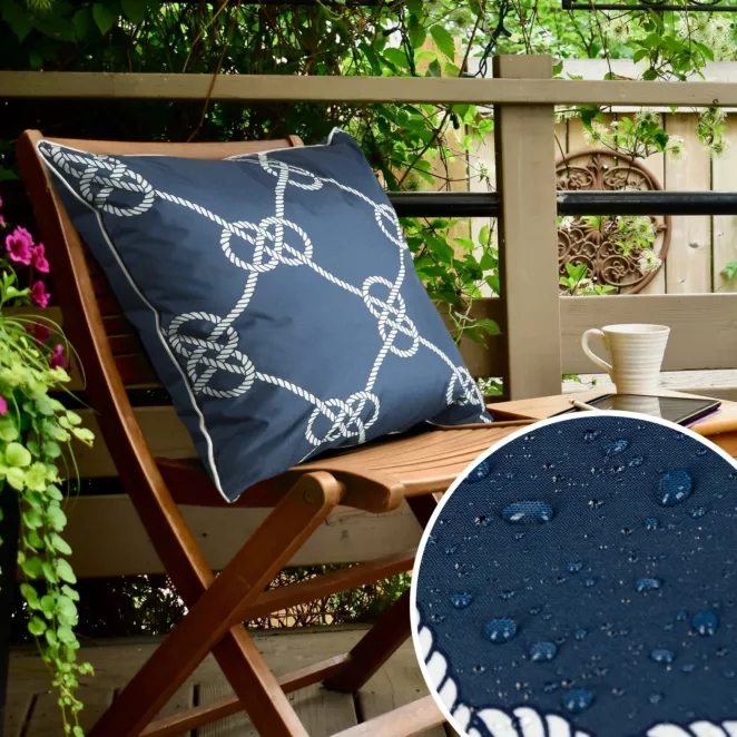 Poszewka GARDEN na taras oraz balkon z tkaniny wodoodpornej w stylu marynistycznym