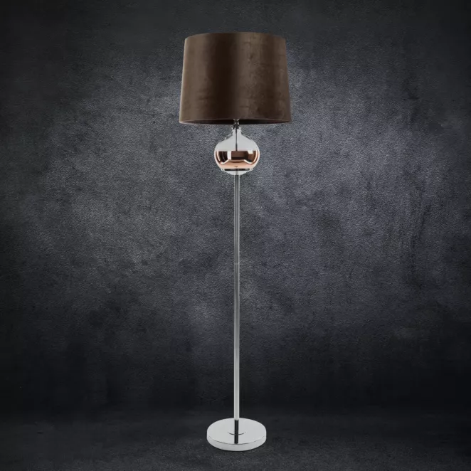 Lampa stojąca AMORA z welwetowym abażurem