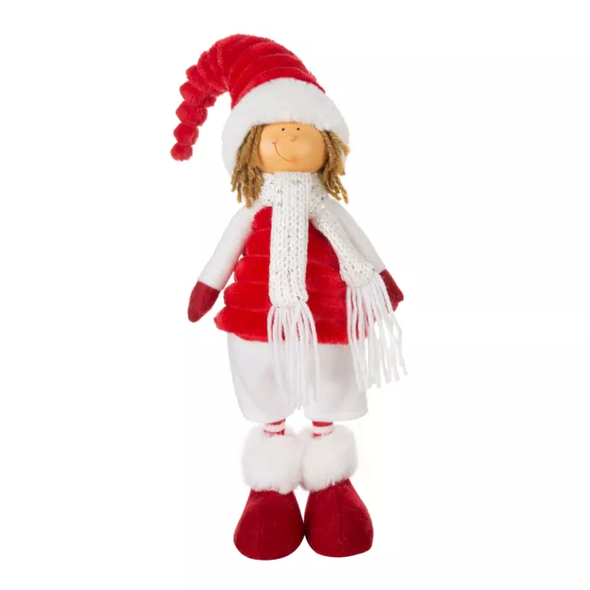 Figurka świąteczna DOLL lalka w zimowym stroju z miękkich tkanin
