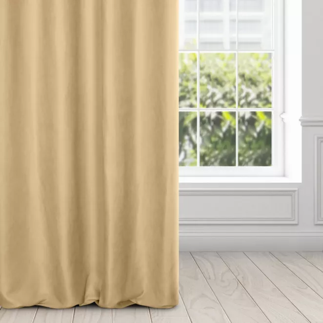 Zasłona beżowa z tkaniny zamszowej 140x250 przelotka ADA