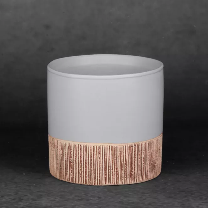 Osłonka ceramiczna na donicę MILI 2 dwukolorowa