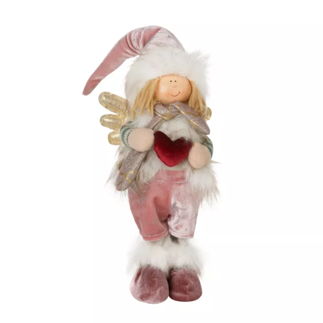 Figurka świąteczna DOLL elf w zimowym stroju z miękkich tkanin