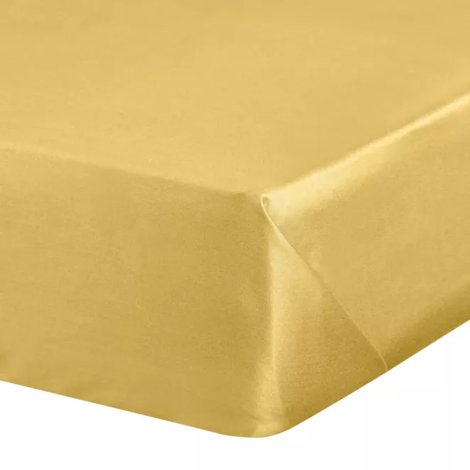 Prześcieradło jersey z gumką 90x200 cm z bawełny kolor musztardowy 140 g/m2