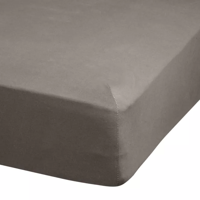 Prześcieradło jersey z gumką 180x200 cm z bawełny kolor grafitowy 140 g/m2 ADELA